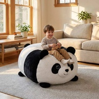 Housse de pouf de rangement en peluche grande taille en forme de renard pour enfants, filles, maison et bureau