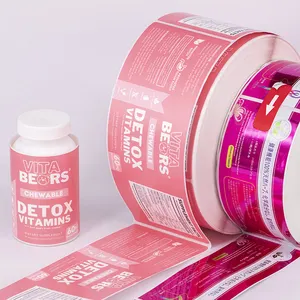 Etiqueta auto-adesiva personalizada da garrafa da nutrição da saúde da impressão do toque impressão impressa cor suave para as garrafas