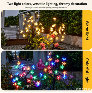 Luces Solares con Forma de Rama de Flor de Cerezo, Lámpara de Jardín Elegante e Impermeable para Exteriores, Luces Decorativas Ambientales para Patio - Product Image 3