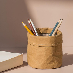 Creative DuPont paper office pen holder, customizable, Nordic minimalist style <b>storage</b> box, desktop <b>makeup</b> brush <b>storage</b> box. - Product Image 3