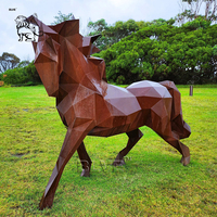 BLVE décoration de jardin extérieur grand Style moderne métal Art abstrait Animal rouille couleur acier Corten géométrie cheval Sculpture