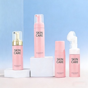 100ml 120ml 150ml 200ml <b>Empty</b> PET Luxury Pink Refulable Cosmetic Face Cleaner Customized logo Foam Pump <b>Bottles</b> - Product Image 1