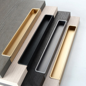 Modern Minimalist <strong>Black</strong> Aluminum Alloy Wardrobe Handle for Hotels Extended Drawer <strong>Knob</strong> with Cabinet <strong>Door</strong> Pull - Product Image 2