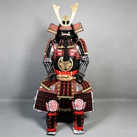 Armor Samurai Jepang Hitam dan Merah Terbaru untuk Pria Dewasa, Koleksi Armor Logam Buatan Cina, Dapat Digunakan Sebagai Pajangan