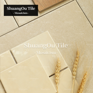 Gạch lát nền, gạch ốp tường nhà bếp kiểu Pháp, gạch mosaic men sứ, đá mài bóng, đá vôi màu be Jura - Product Image 6