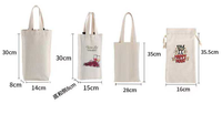 Sac fourre-tout en toile pour deux bouteilles de vin, réutilisable, avec bandoulière robuste et double couture, idéal pour cadeau, pique-nique, extérieur