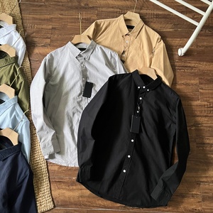 Camisa de manga larga para hombre, estilo casual vintage, 100% algodón, con bordado de caballo, estilo Ralph Lauren. - Product Image 1