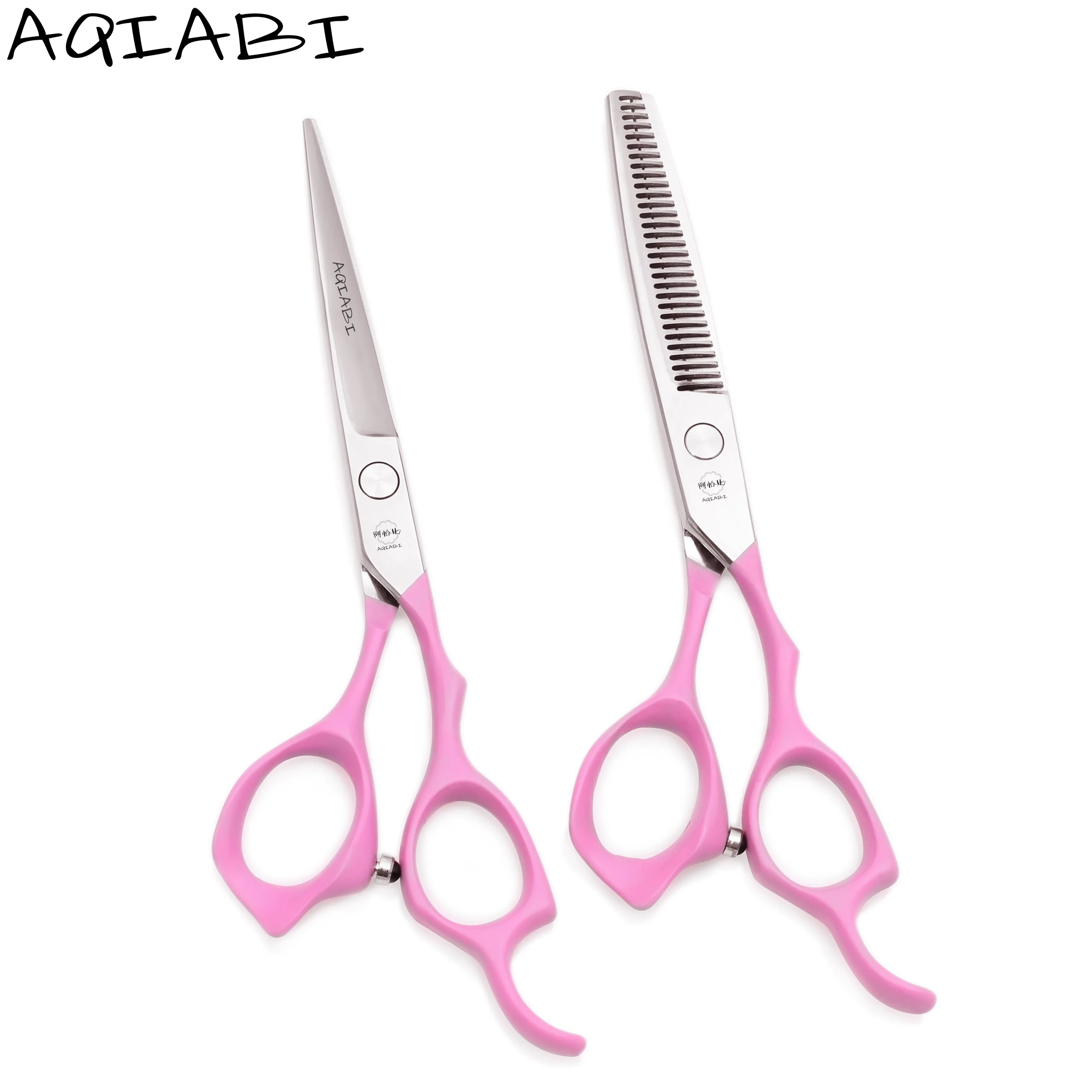 AQIABI JP 440C-Tijeras profesionales de peluquería de 6 pulgadas, tijeras de corte rosa, tijeras de adelgazamiento, tijeras para el cabello, A1024