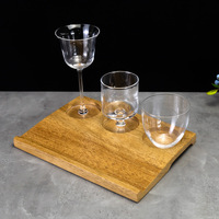 Plateau de dégustation en bois de noyer et sapelli à 3 compartiments pour whisky et vin, idéal pour brasserie, distillerie, bar, cave à vin et salle de dégustation