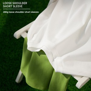 T-shirt Homme Vintage Respirant à Épaules Tombantes, Coupe Ample Oversize, Col Rond, 100% Coton, Grammage Lourd 280g, Personnalisable pour Uniforme de Classe - Product Image 3