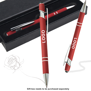 Vente en gros de nouveaux stylets à écran tactile doux au toucher, stylo à bille en métal avec logo personnalisé gravé, multicolores, largeur d'écriture de 1,0 mm, pour cadeau - Product Image 5
