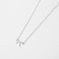 Collar de Plata de Ley 925 con Colgante de Lazo Simple y Elegante para Mujer