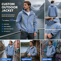 Veste coupe-vent légère imperméable à capuche pour l'extérieur, veste de pluie hydrofuge, manteau de randonnée, logo personnalisé, vente en gros
