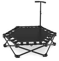 Mini trampoline pliable avec poignée pour adultes, trampoline de fitness d'intérieur, capacité de 450 lb