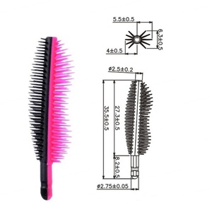 Factory 2 en 1 Silicone Nylon Mascara Eyelash Brush y Eyeliner Tip Aplicadores Mascara Lash Brush Heads Accesorios de maquillaje - Product Image 2