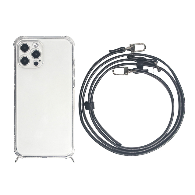 Customs Genuine Leather Anti-Theft Adjustable Cross Body Detachable Phone Lanyard Shoulder Strap for IPhone/ Compatible