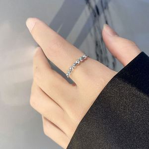 S925 Anti Anxiety Sterling <b>Silver</b> <b>Adjust</b> Spinner <b>Ring</b> With Bead Spinner Fidget <b>Rings</b> for Anxiety Relief Jewelry for Women Men - Product Image 2