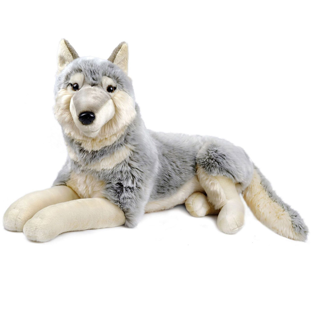 Peluche Lupo Sole Lemon - Grigio Taglia Media - Cocco Per Ginocchia Soffice P-4992