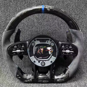 Volant sport en fibre de carbone forgée et suède, diamètre 385 mm, compatible avec Mercedes W205 W222 C63 <span class=keywords><strong>AMG</strong></span> - Product Image 1