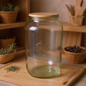 Pot en verre à bord rond Weck, lot de 3, récipient de rangement pour la cuisine - Product Image 3