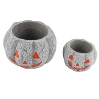 Pot de fleurs en ciment fait main en forme de citrouille, écologique, taille personnalisable pour usage en jardin
