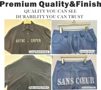 Ensemble Homme Personnalisé en Gros : Veste Coupe-Vent Boutonnée et Jean, Deux Pièces, Motif Lettres, Nylon, Été, Séchage Rapide, Décontracté