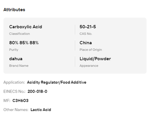 Ácido Láctico de Grado Alimenticio 80% 88%, Líquido Exfoliante Suave para el Cuidado Corporal y Acondicionamiento Delicado de la Piel - Product Image 6
