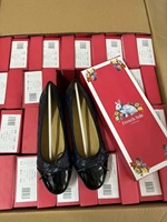 Chaussures Plates Originales Françaises, Ballerines à Bout Rond, Petit Talon, Nœud Décoratif, Découpe Épurée, Chaussures Simples Basses en Cuir Plat
