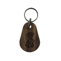 Porte-clés RFID en bois WK21 personnalisé 125KHz 13.56MHz étiquette de serrure de porte en bois