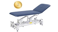 Table de massage électrique portable réglable en hauteur en acier inoxydable avec revêtement en PU et système de repose-pieds pliable pour traitement professionnel