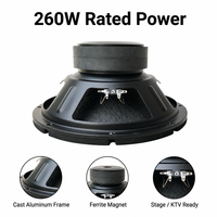 Haut-parleur de graves professionnel de 12 pouces, 260W AES, haute sensibilité, basses profondes, bobine vocale en cuivre pour système audio