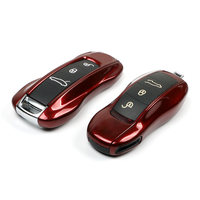 Coque de clé de voiture de luxe en ABS rouge cerise pour Cayenne Panamera Macan 718 981 991 992 Taycan
