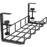Plateau de gestion des câbles sous le bureau Plateau de gestion des câbles en treillis métallique haute capacité Accessoires de gestion Organisateur de bureau de table Bureau