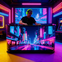 Pantalla LED Curva Creativa, Pantalla Digital de Conteo, Video Wall Inteligente con Ruedas, Stand de Exhibición, Mesa de DJ, Publicidad para Exteriores