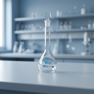 ขวดวัดปริมาตรแก้วโบโรซิลิเกตแบบคอยาว 2000 มล. พร้อมจุกปิด BIOLAB สำหรับสารละลายเคมี - Product Image 3