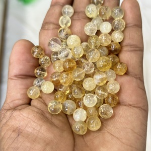 Exportateur indien Collier de perles Citrine jaune 8 mm perles rondes disponibles à un prix abordable perles de pierres précieuses - Product Image 4