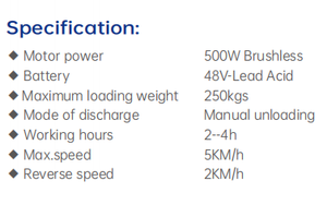 Mini-benne <span class=keywords><strong>électrique</strong></span> verte modèle XH-EWB03, capacité de 250 kg, chargeuse sur roues, moteur en acier, batterie au plomb haute efficacité - Product Image 4
