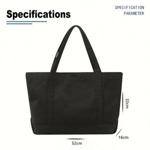 Bolsas de Lona Promocionales Reutilizables, Bolsa de Compras Personalizada con Serigrafía, Bolsa de Hombro de Lona de Gran Capacidad para Mujer - Product Image 4