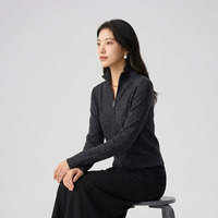 Pull en tricot côtelé pour femme, résistant aux plis, personnalisé, lavable en machine, 100% laine, col roulé fin, cardigan