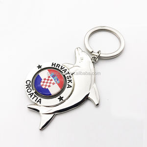 Hediyelik eşya Hrvatska hırvatistan yunus özel Metal fırıldak anahtar zincirleri hırvatistan anahtarlıklar - Product Image 1