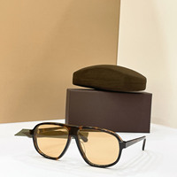 Lunettes de soleil premium pour hommes, double pont, en acétate écaille, dégradé marron, pour hommes et femmes