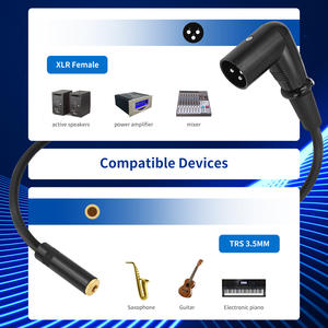 Haute qualité 3 broches <span class=keywords><strong>XLR</strong></span> mâle à 3.5mm <span class=keywords><strong>Mini</strong></span> câble Audio <span class=keywords><strong>Jack</strong></span> stéréo câble DMX pour projecteur caméra voiture avec connecteur RCA - Product Image 5