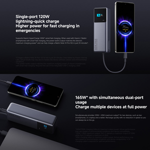 แบตสำรอง Xiaomi 165W แท้ <span class=keywords><strong>10000</strong></span> (สายในตัว) พร้อมหน้าจอแสดงผล กำลังไฟ 120W พกพาสะดวก ความจุ 10000mAh พร้อมระบบป้องกันความปลอดภัย - Product Image 3