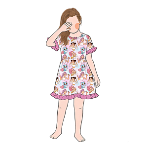 Vente Flash : Costumes K-Pop Demon Hunters, Vêtements d'Animation Mignons, Robe Superposée à Manches Courtes, Robe en Fibre de Bambou ODM - Product Image 3