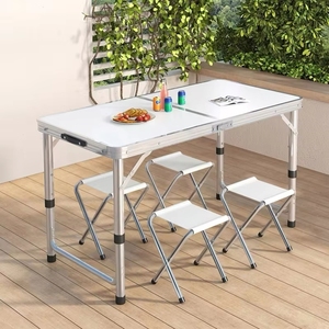 <span class=keywords><strong>Table</strong></span> pliante d'extérieur noire élégante, design en alliage d'<span class=keywords><strong>aluminium</strong></span> portable pour le camping, la plage, le barbecue, avec revêtement imperméable, 1 an de garantie - Product Image 1