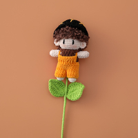 Figurine miniature Amigurumi faite à la main, branche de fleur, cadeau personnalisé pour les fans, anniversaire et concert