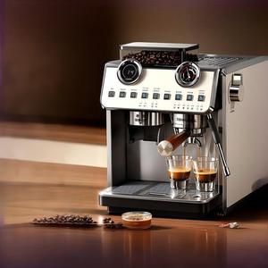 Machine à café commerciale compacte avec broyeur intégré, double chaudière, machine à expresso, buse vapeur pour café - Product Image 3
