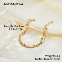 Bracelet tendance pour femme, accessoire de bijouterie durable en acier inoxydable plaqué or 18 carats avec zircon, idéal pour un cadeau
