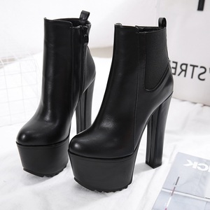 Nouvelles Bottes Femme Tout-Terrain à Talons Hauts 2025 – Bottes Épaisses en Tissu Élastique à Talon de 16 cm et Semelle Épaisse - Product Image 2
