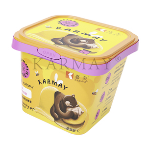 Fabrication IML 1000ml récipient à crème glacée imprimé logo personnalisé récipient à margarine rectangle - Product Image 2